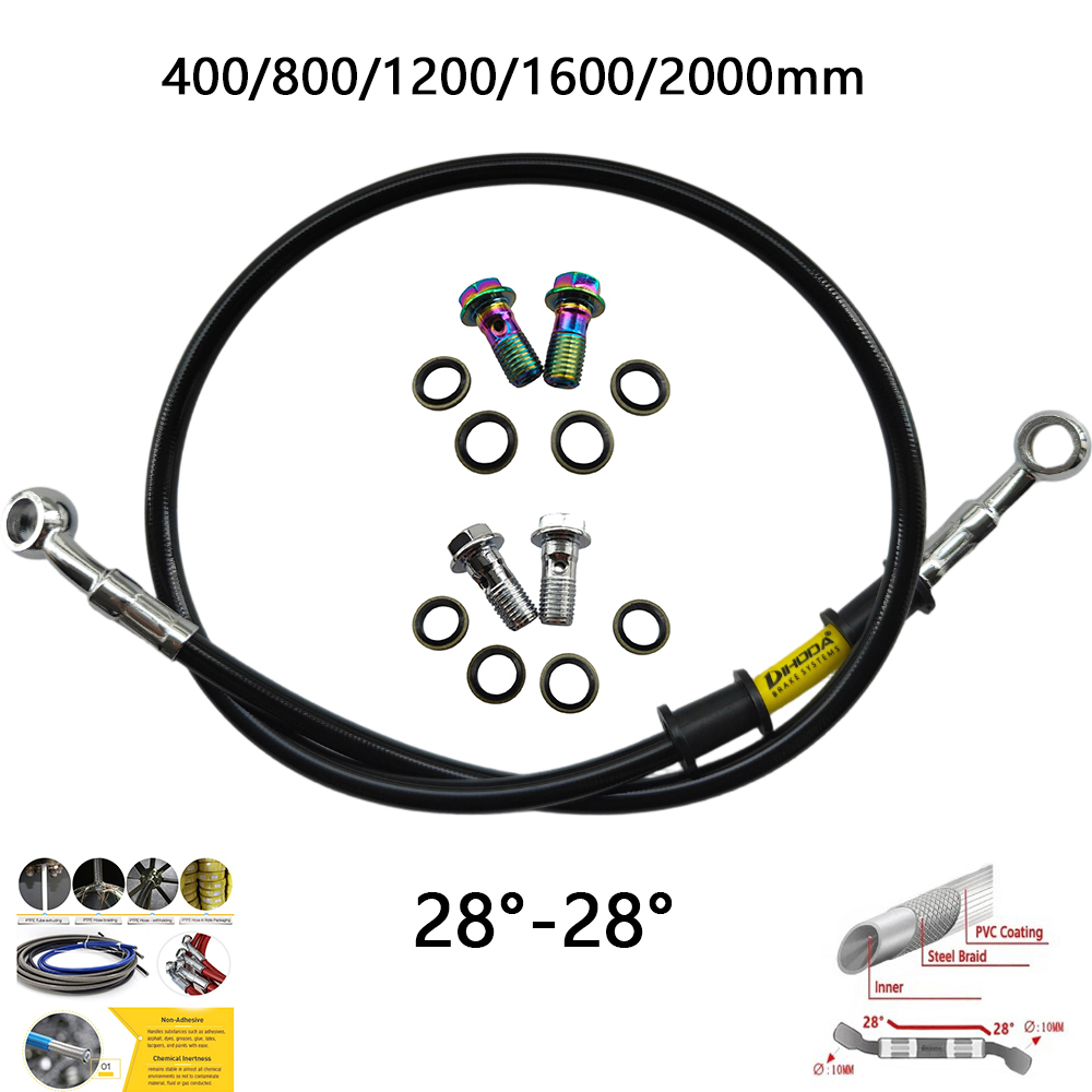 Brake Line Motorcycle - 28 ° -28 ° 검정색 꼬임형