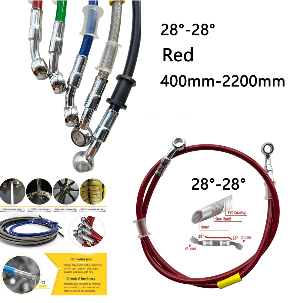 Brake Line Motorcycle - 28-28 레드 유니버설 오토바이 유압 브레이크