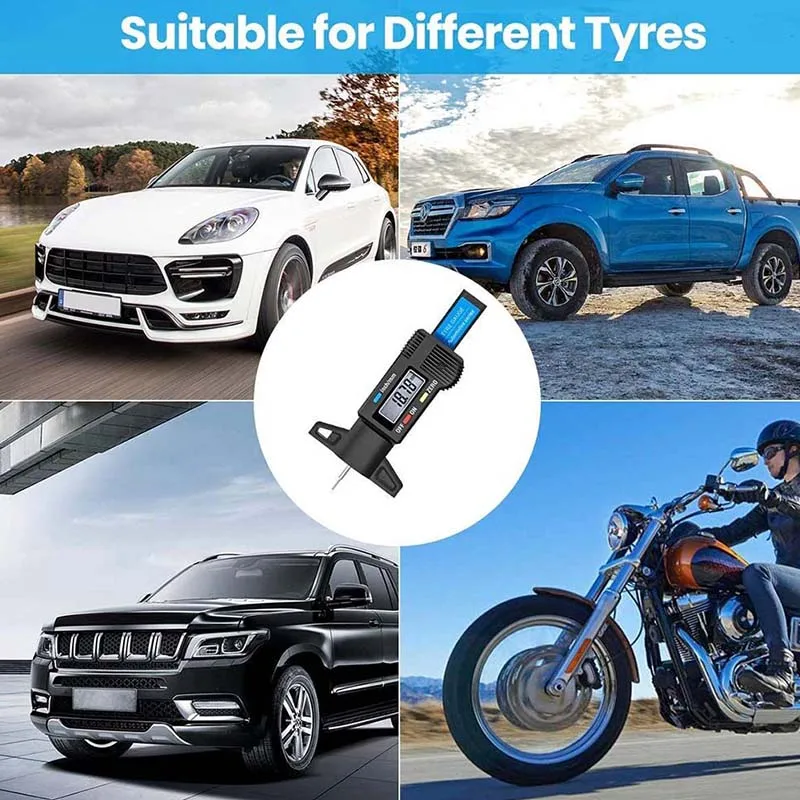 디지털 오토바이 자동차 타이어 타이어 트레드 깊이 게이 - Motorcycle Brake Pads 리뷰 및 가격